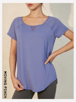 Camiseta Moving Peach para mujer, Top de malla para correr, camiseta transpirable de manga corta para Fitness, moda FTT - details 11