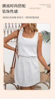 Vestido sin mangas de jacquard de punto hueco con cuello en U para mujer - details 6
