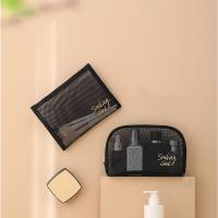 Bolsa De Maquillaje Para Mujer De Tela Malla Negra Gran Capacidad Organizador De Viaje Portátil Bolsas De Toallas De Higiene Personal - details 9