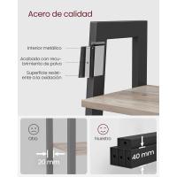 Estantería de 5 Niveles, Librería Industrial, Fácil de Montar, para Salón, Dormitorio, Cocina, Marrón Rústico y Negro LLS45X - details 65