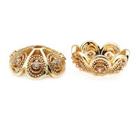 Cuentas de Flor de Brasso Dorado de 18K Joyería de Alta Calidad para Mujeres - details 24