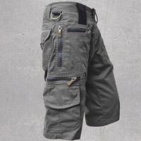 Pantalones Cargo de Verano para Hombres Talla Grande, Recta, Multi-Bolsillos, Moda Casual - details 8