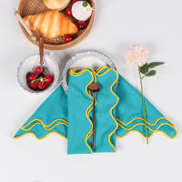 Servilletas de algodón bordadas de un solo lado, manteles individuales lavables, decoración navideña para mesa de boda, Hotel y hogar, 2 piezas/4 piezas - details 8