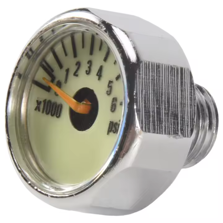 Nuevo Manómetro de botella de poni para buceo, cara de 1 pulgada, 350 BAR/5000 PSI, roscas de 7/16 pulgadas-20UNF - 1