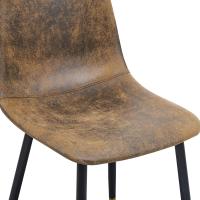 Juego de 4 sillas giratorias de ante para comedor con asiento acolchado, sillas de diseño para salón o cocina, con patas de metal negro, marrón - details 32