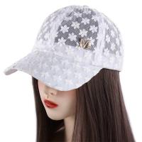 Gorra de béisbol con flores para mujer, informal, ajustable, coreana, para exteriores, con visera de encaje, sombrero de malla - details 0