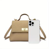 Bolso de mano beige elegante para mujer - Bolso de hombro versátil y elegante con herrajes en tono dorado, cierre de cremallera y forro de poliéster - Perfecto para el trabajo o salidas informales, bolso de mano de trabajo |   Bolso de hombro elegante | - details 3