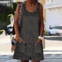 Mujeres antipilling, vestido popular de verano, vestido de mezcla de imitación de color puro para club nocturno - details 7