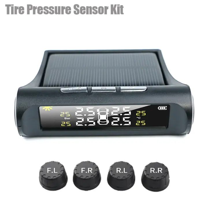 Sistema de Monitoreo de presión de neumáticos TPMS, alarma de seguridad automotriz con energía Solar, USB, Sensor de neumáticos inalámbrico, alarma de seguridad inteligente para coche - 1