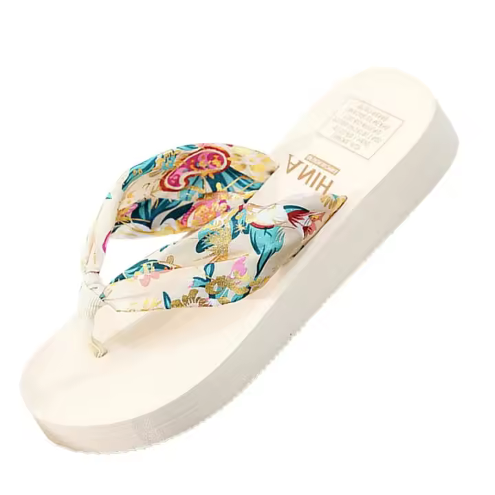 Zapatillas de moda Retro para mujer, chanclas informales de verano, Sandalias planas de playa, zapatillas planas de Punta abierta para mujer - 1