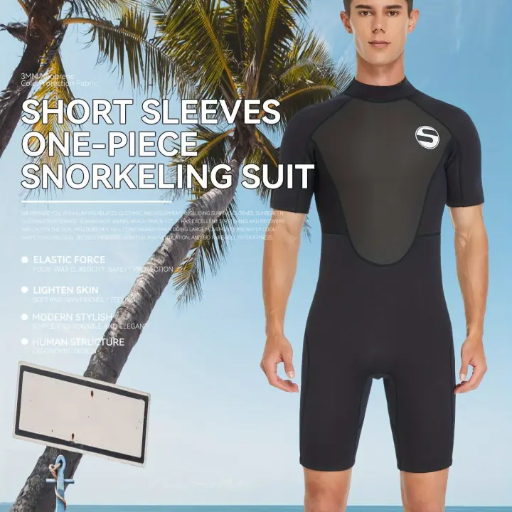 Traje de Buceo Profesional para Hombres Chloroprene de 3mm Corto Calidez y Protección de Gas - 1