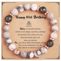 pulsera de piedra volcánica para hombre y mujer, brazalete de cuerda elástica, regalo para el Día del Padre, piedra lunar volcánica,Pulsera de regalo del Día de la Madre - details 9