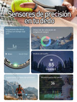 Anillo inteligente, frecuencia cardíaca/oxígeno en sangre/monitoreo del sueño, anillo de seguimiento de calorías con contador de pasos, duración de batería de 7 días, resistente al agua compatible con iOS y Android - details 5