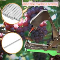 Hand Tying Binding Machine with 6 Roll Tapes +1 Box Staples Bind Branch Machine Grape Vine Stapler for Vegetables Pepper Vines - details 2