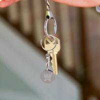 Llaves de Acero Inoxidable Pequeño Colgante de Moneda de Metal con Carrito de Compras 4 Pcs - details 2