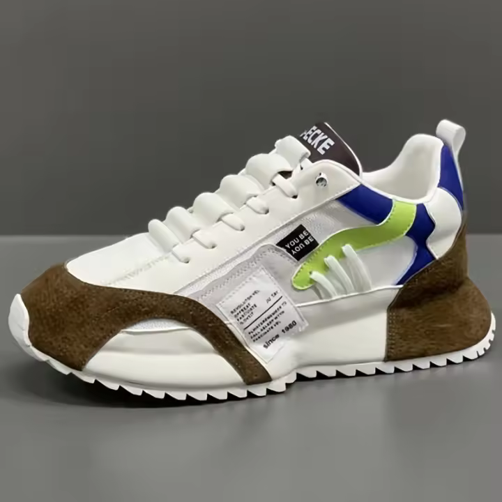 Zapatos cómodos de plataforma de moda para caminar al aire libre, trotar, acampar, zapatillas deportivas con cordones para hombres para todas las estaciones - 1