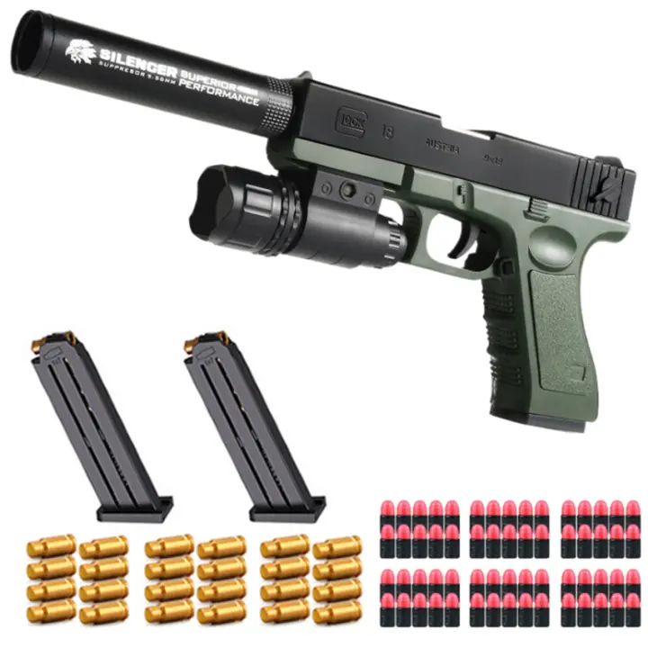 Pistola de juguete de balas blandas para niños, juguete con 60 piezas de dardos EVA, juego de disparos eyector de conchas, modelo educativo, gran regalo - 1