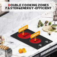 Doble vitrocerámica eléctrica, placa doble de cocina vitrocerámica - details 0