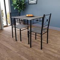 Juego de Mesa de Comedor y Silla, Juego de Muebles Modernos y contemporáneos para Cocina (Gris, 2 plazas) - details 4