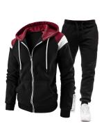 Conjunto de dos piezas para hombre, chándales informales, trajes deportivos para exteriores, sudaderas con capucha y pantalones para correr, Otoño e Invierno - details 3