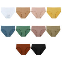 Ropa interior de algodón para mujer, bragas triangulares simples y transpirables de cintura media para niña - details 3