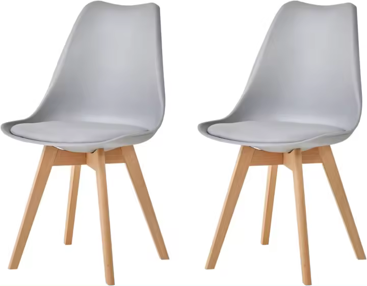 Juego de 2 Sillas de Comedor Estilos Nórdicos para Cocina, Oficina, Dormitorio, Sala de Estar Gris - 1