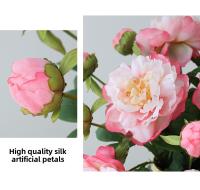 Ramo de Flor de Peonía de Doble Cabeza de Alta Gama 5PCS Decoración de Sala China - details 4