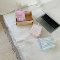 Mantel Individual de tela, posavasos de lunares de estilo Ins, posavasos cuadrados portátiles con patrón de rejilla, posavasos suaves para colgar bebidas, Decoración de mesa de cocina - details 7