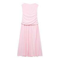 TRAFZA-vestido largo hasta el tobillo para mujer, vestido liso plisado con tirantes decorativos, elegante, ajustado, sin mangas, hasta el tobillo, 2025 - details 2