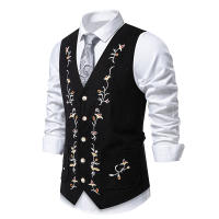 Chaleco Retro de Cuello en V Moda de Fiesta de Ocio para Hombres Material de Poliéster - details 13