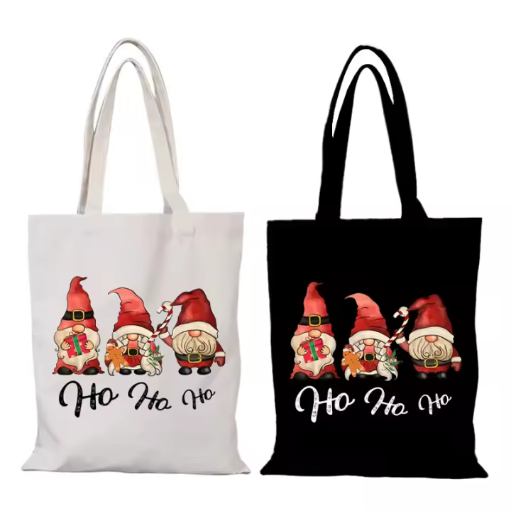 Bolsa de Lona de Navidad Impresa Bolso de Hombro para Mujer Material de Poliéster para Forro - 1