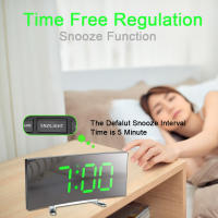 Escritorio de 7 pulgadas para dormitorio de niños, pantalla LED, gran número, mesa, alarma Digital, espejo curvado regulable, reloj - details 3