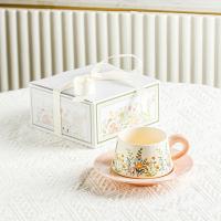 Juego de Taza de Café de Cerámica Vintage Pintura al Óleo de Lirio Floreciente en los Valles - details 5