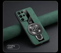Funda transparente a prueba de golpes con soporte magnético de lujo para Samsung Galaxy S25 S24 Ultra S23 S22 Plus, funda trasera de cuero de oveja - details 14