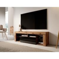 Mueble TV Moderno/Mesa TV/Mueble para Salón / 140 cm (sin LED, Nogal/Negro Brillante) - details 5