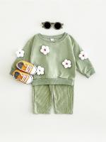 Conjunto de dos piezas de suéter con parche de nube para niños y niñas recién nacidos versión coreana de pantalones casuales de manga larga de otoño para bebés - details 15