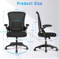 Silla de Escritorio Ergonómica con Reposacabezas Ajustable y Soporte Lumbar, Respaldo de Malla Transpirable, Reposabrazos Abatibles de 90 ° , Silla Giratoria de 360 ° - details 57