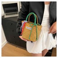Bolso de cesta de paja de gran capacidad, bolso de mano tejido hecho a mano con cuerda de nailon, bolso de compras de moda, bolso tejido de hierba para playa - details 3