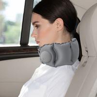 Almohada inflable en forma de U, protección del cuello, almohada de viaje de inflado prensado, almohada portátil súper ligera para vértebras cervicales - details 1
