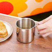 Taza de acero inoxidable con asa plegable, armas de fuego portátiles, taza, accesorios para acampar al aire libre, 1 pieza. - details 7