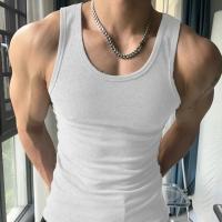Chaleco deportivo de talla grande para hombre, camiseta sin mangas ajustada elástica de color sólido con absorción de sudor, ropa de calle para gimnasio y fitness - details 3
