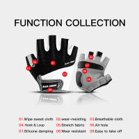 Guantes de ciclismo para bicicleta de montaña, antideslizantes, amortiguadores, acolchados, medio dedo, accesorios deportivos cortos - details 9