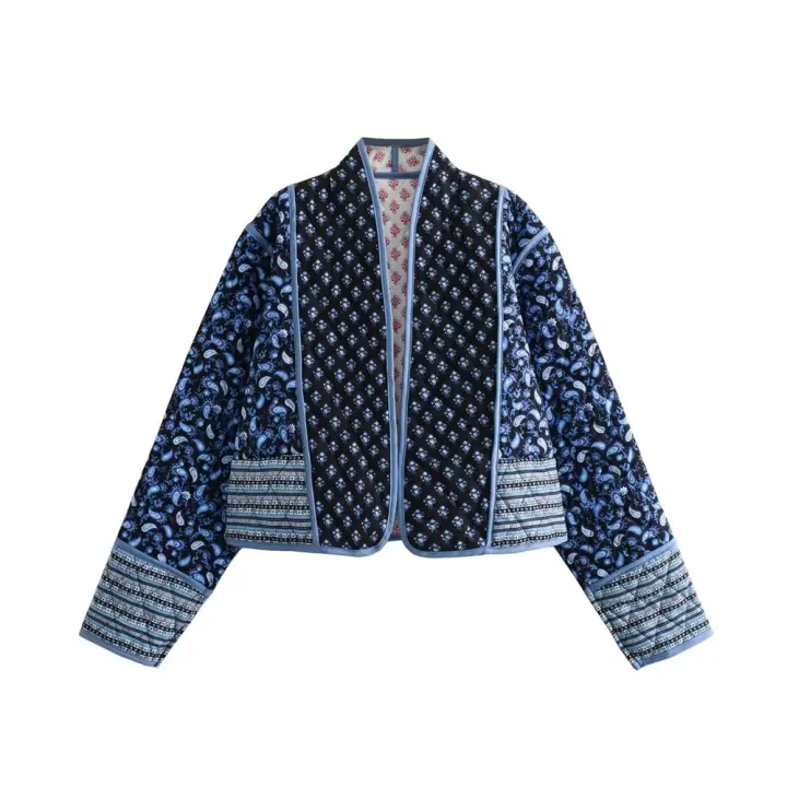 Cárdigan Informal Para Mujer, Abrigo De Algodón Estampado A Ambos Lados, Versátil, A La Moda, Novedad De Otoño - 1
