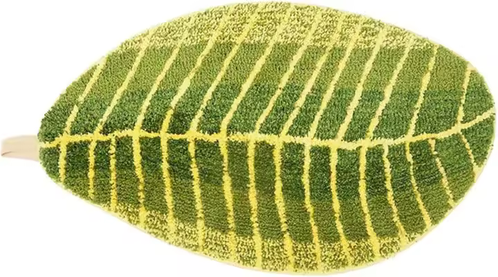 Alfombra de hojas de árbol verde, cómoda alfombra de microfibra suave, alfombrillas antideslizantes absorbentes para baño, alfombra creativa para habitación de niños, 40 x 60 cm - 1