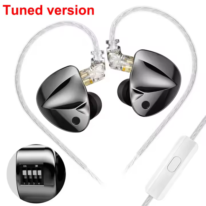 Auriculares D-Fi In Ear Monitor HiFi, interruptor de sincronización personalizable de 4 NIVeles, auriculares Estéreo con diseño de circuitale de Red Zobel - 1