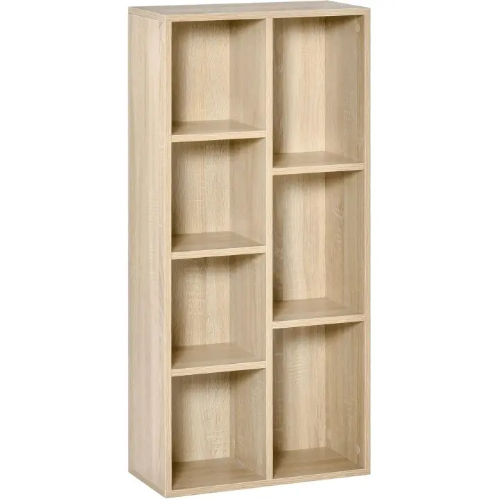 Estantería para Libros Librería de Madera con 7 Compartimentos Oficina 50x24x106 cm Blanco - 1