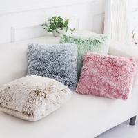 Funda de Cojín de Piel Suave 43x43cm Decorativa y Caliente para Sofá de Sala Decoración Moderna Resistente al Desvanecimiento con Cierre de Cremallera Gris Blanco - details 0