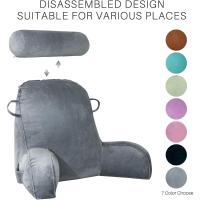 Cojín de lectura XL Almohada cervical extraíble para cama y sofá Almohada lumbar ideal para adultos con espuma viscoelástica Gris - details 6