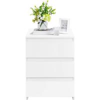 Noche 3 Cajones Noche Nórdico para Dormitorio Auxiliar Minimalista para Cama Blanco - details 0