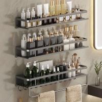 Toalla de ducha de aluminio para champú y cosméticos para pared de baño, cepillo de dientes, portavasos, 1 pieza - details 6